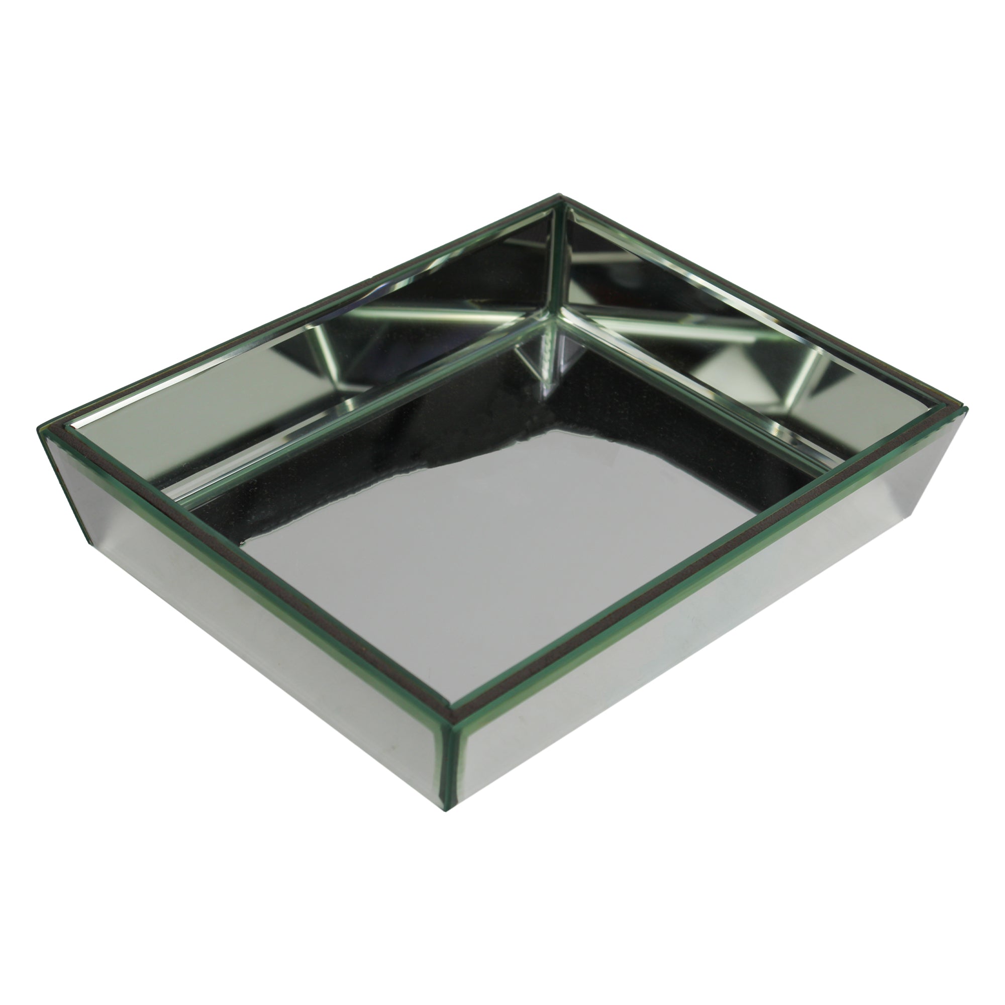 Luxury Silver Glass Tray Set of Three